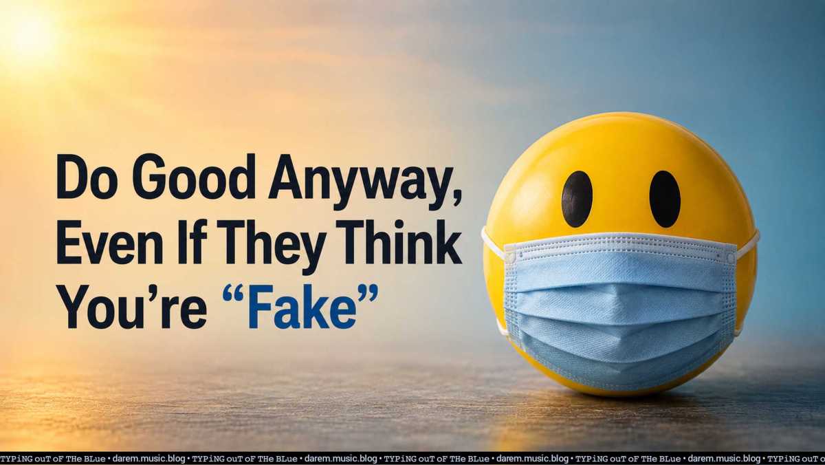 Do Good Anyway, Even If They Think You’re “Fake”